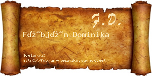 Fábján Dominika névjegykártya