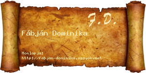 Fábján Dominika névjegykártya